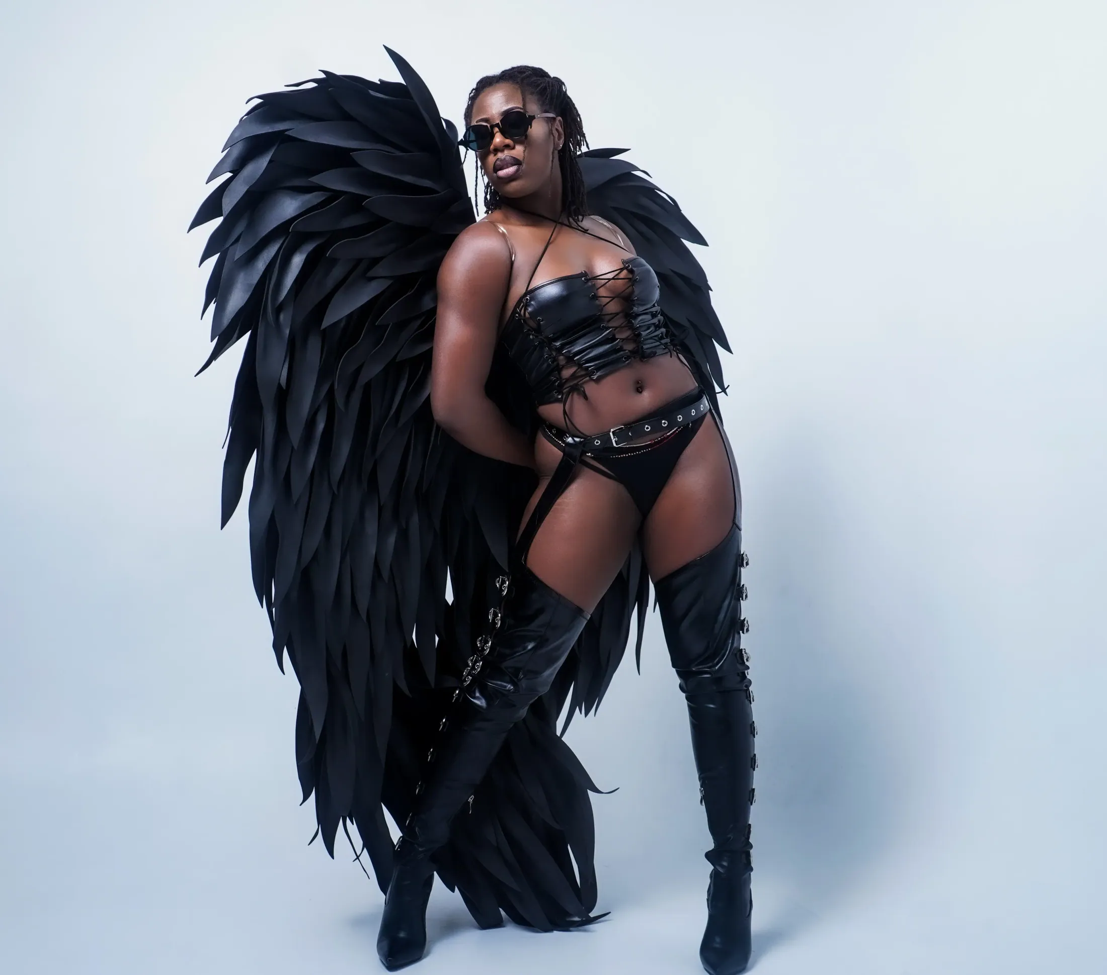 Jade Massentoff - dark angel wings editorial shoot